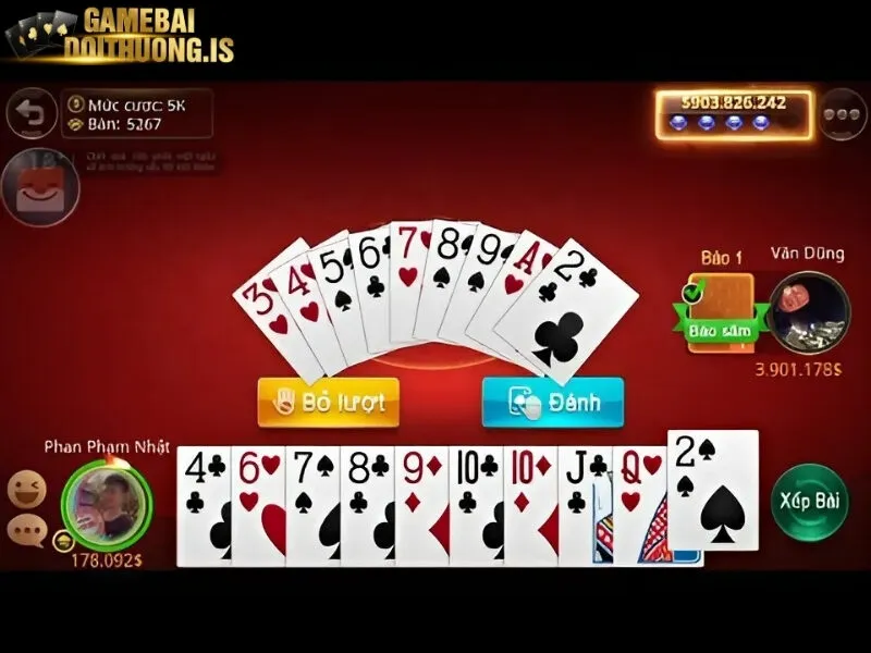 Bài tiến lên miền Nam và miền Bắc đơn giản 