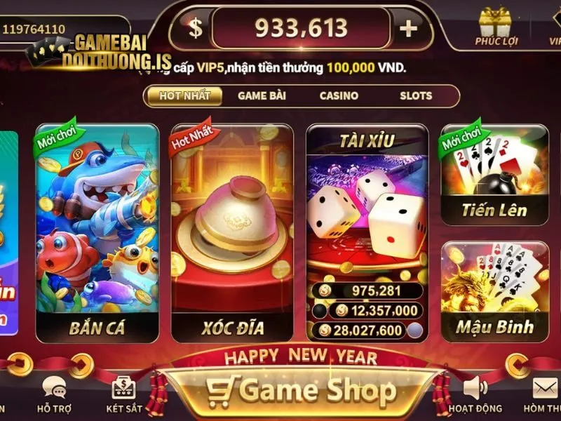 Chọn trò chơi yêu thích trong sảnh game Royal Club