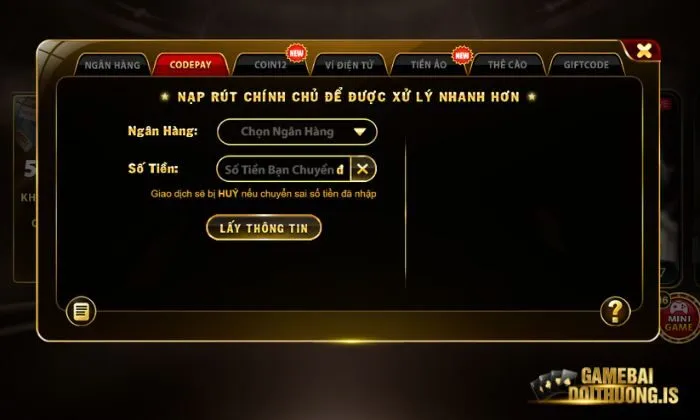Các bước nạp tiền vào tài khoản game Yo88 chi tiết