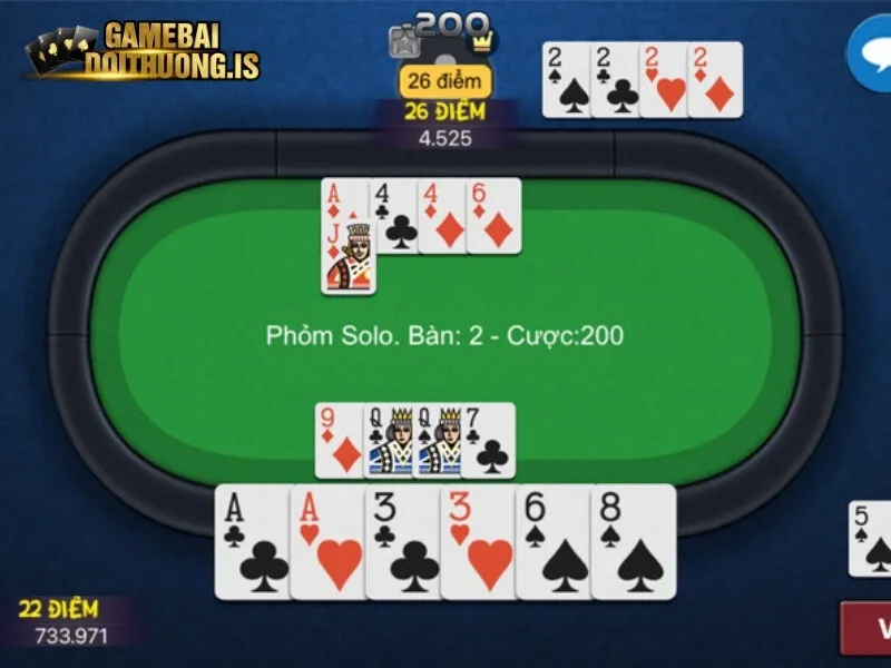 Tổ hợp bài chính trong phỏm online 